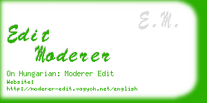 edit moderer business card